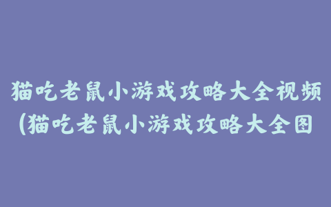 猫吃老鼠小游戏攻略大全视频(猫吃老鼠小游戏攻略大全图解)